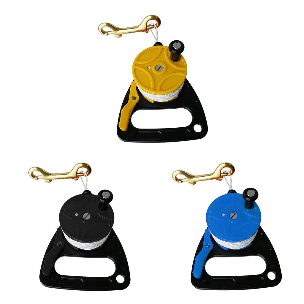 Multi Purpose SMB Dive Reel Kayak Anchor & Handle, 272ft Line, Thumb Stopper, Dual End Bolt Snap for Scuba Diving