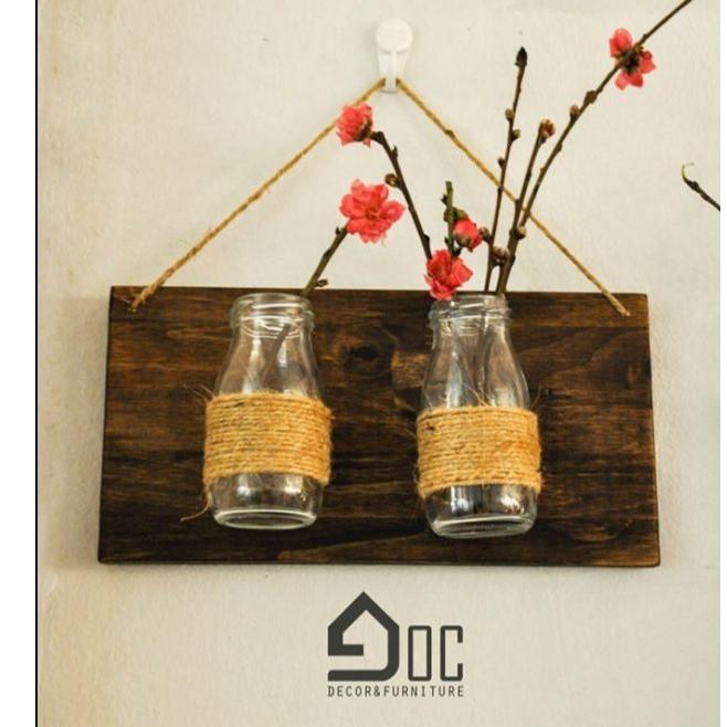 Bảng gỗ treo tường lọ đôi độc đáo