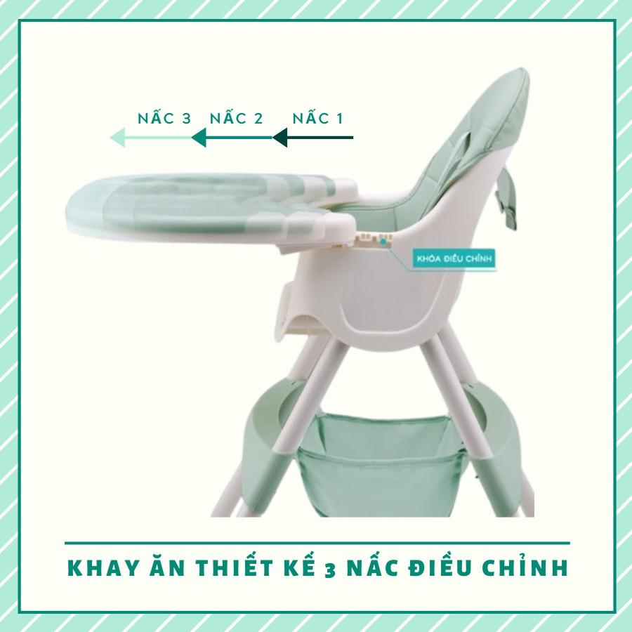 Ghế ăn dặm 9.BABY, full phụ kiện dành cho bé màu xanh lá