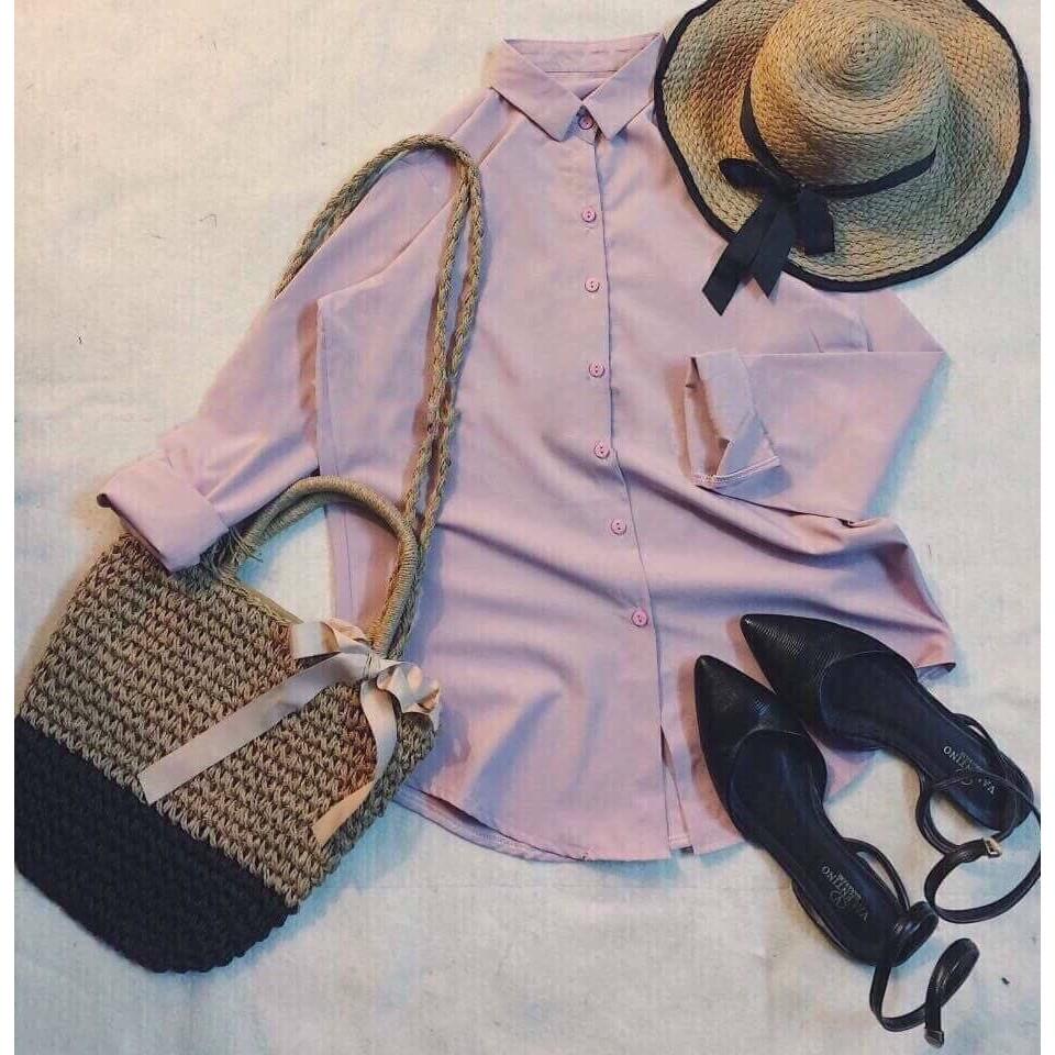 Áo sơ mi nữ oversize cá tính kèm ảnh thật