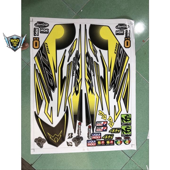 Tem rời dán xe winner vàng đen