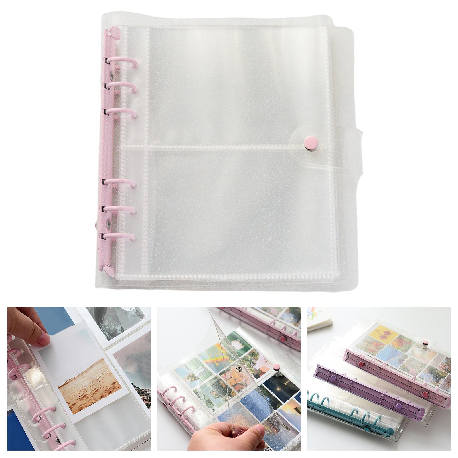 3 inch Photo Album Picture Card Protectors Sleeve  Shiny Clear  Pink