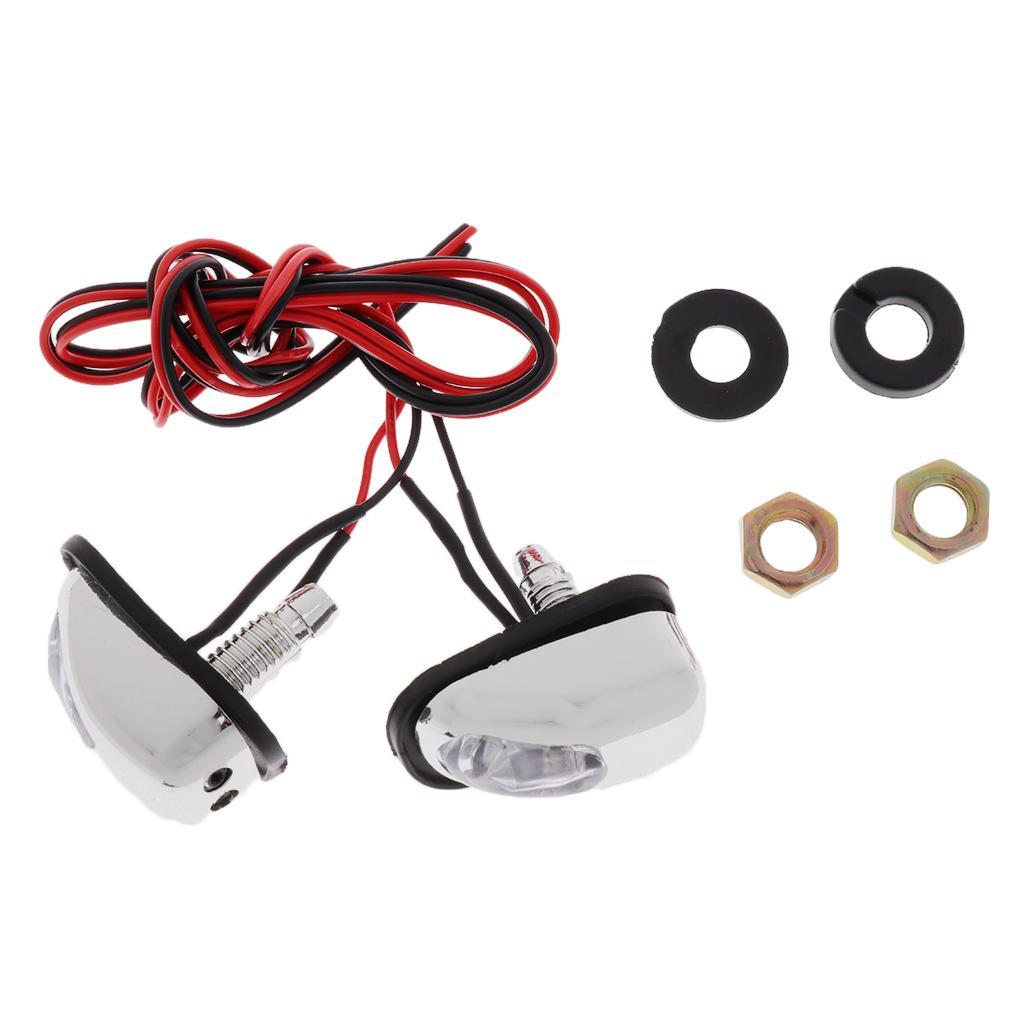 1 Pair 12V Red LED Car Windshield Jet Spray Nozzle Wiper Washer Eyes Lamp