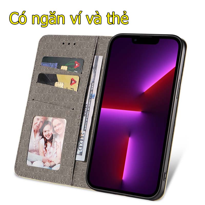 Bao da kiểu ví cao cấp cho iPhone 14 pro max/13 pro max