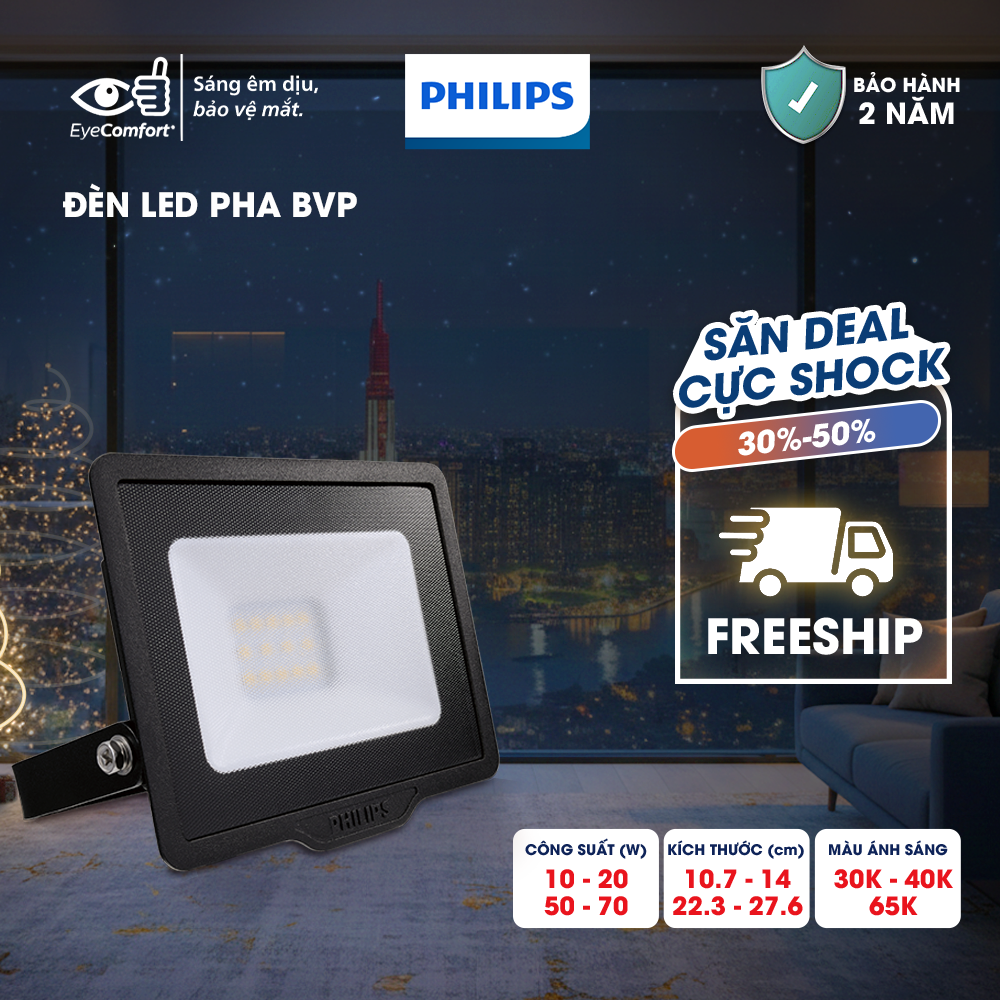 Đèn pha Philips LED BVP150 G3 - Công Suất 10W, 20W, 50W, 70W