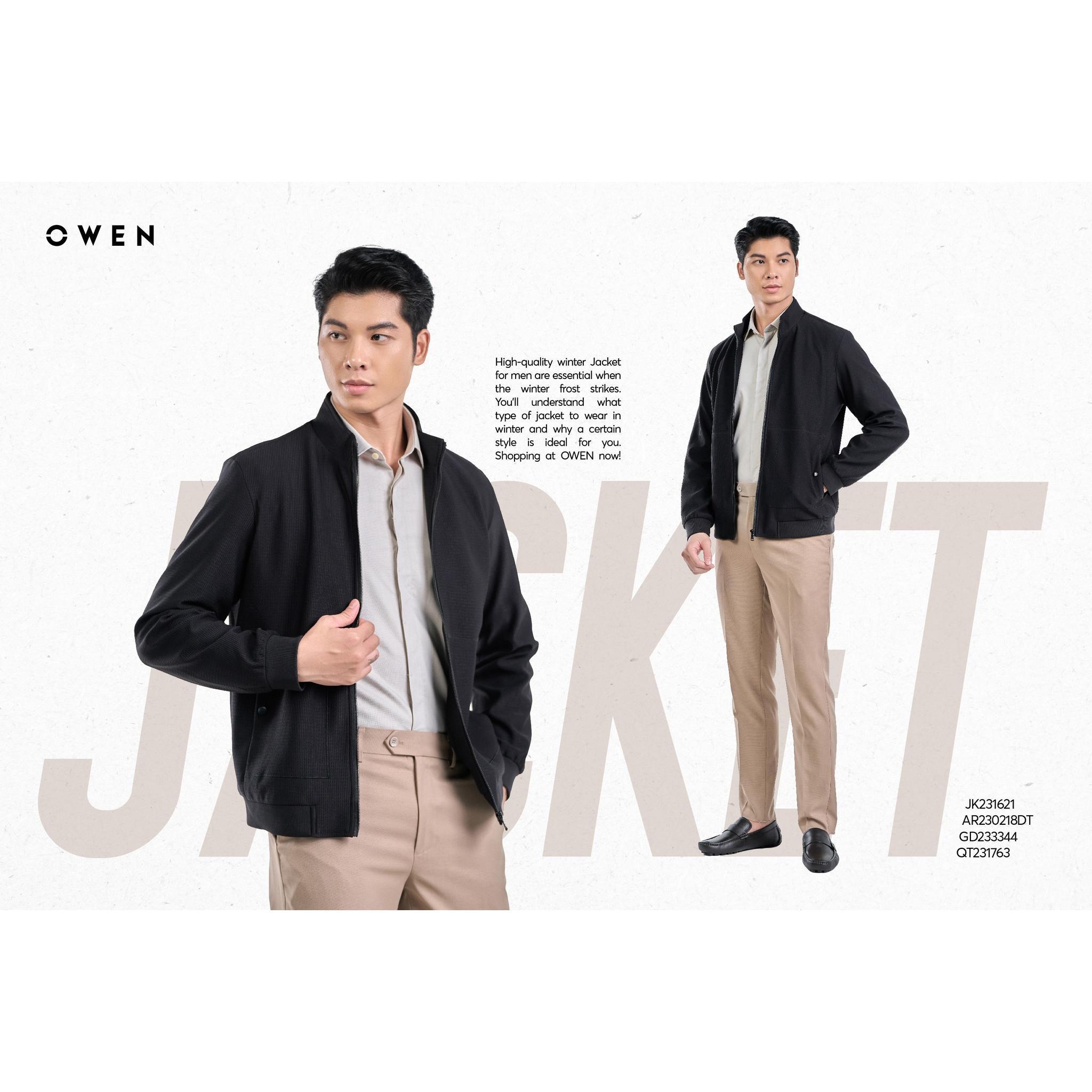 Áo khoác nam, áo Jacket OWEN cao cấp giữ ấm tốt JK231621