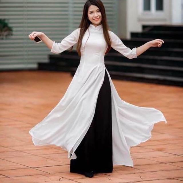 Áo dài lụa không quần