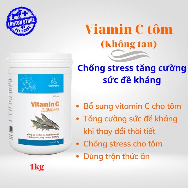 Vitamin C Antistress tôm  - chống stress do thay đổi thời tiết, nâng cao sức đề kháng cho tôm, hộp 1kg
