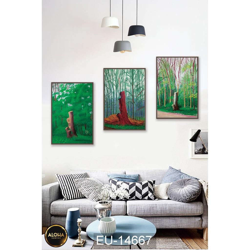 Tranh Canvas Treo Tường Chủ Đề Cây Cối Treo Phòng Khách
