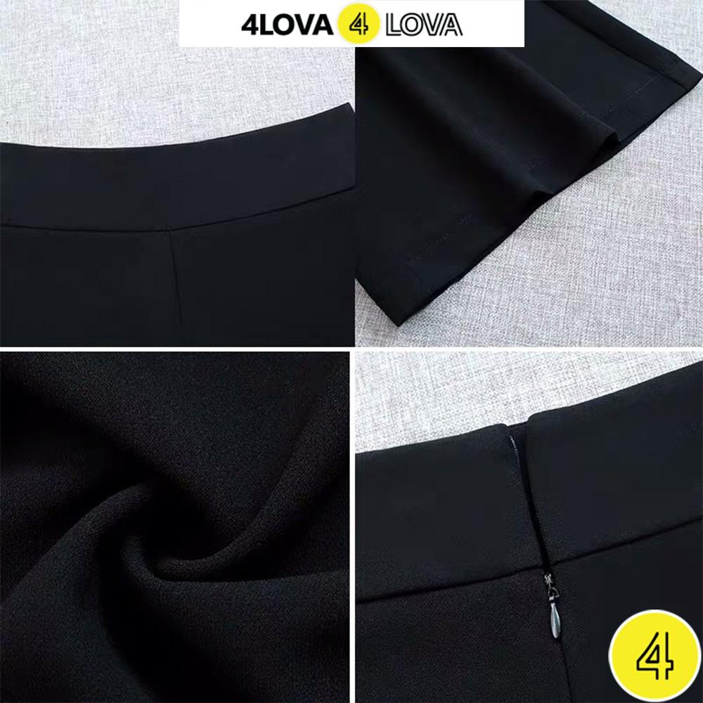 Quần tây ống rộng nữ dáng suông công sở basic 4LOVA Culottes dài khóa sườn cạp cao tôn dáng