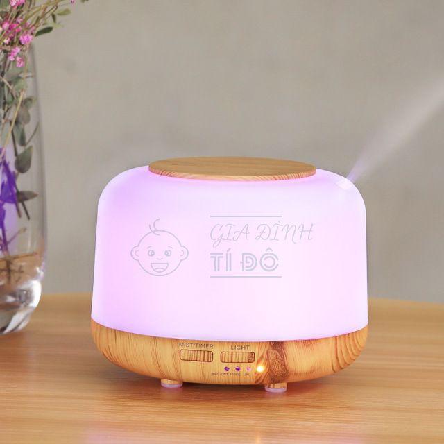 Máy Xông Tinh Dầu Vân Gỗ Dung Tích 300ml Có Đèn Led