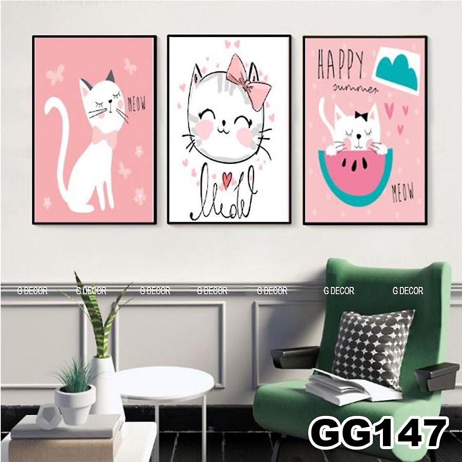 Tranh treo tường canvas 3 bức phong cách hiện đại Bắc Âu 117, tranh siêu nhân trang trí phòng cho bé, phòng khách, spa