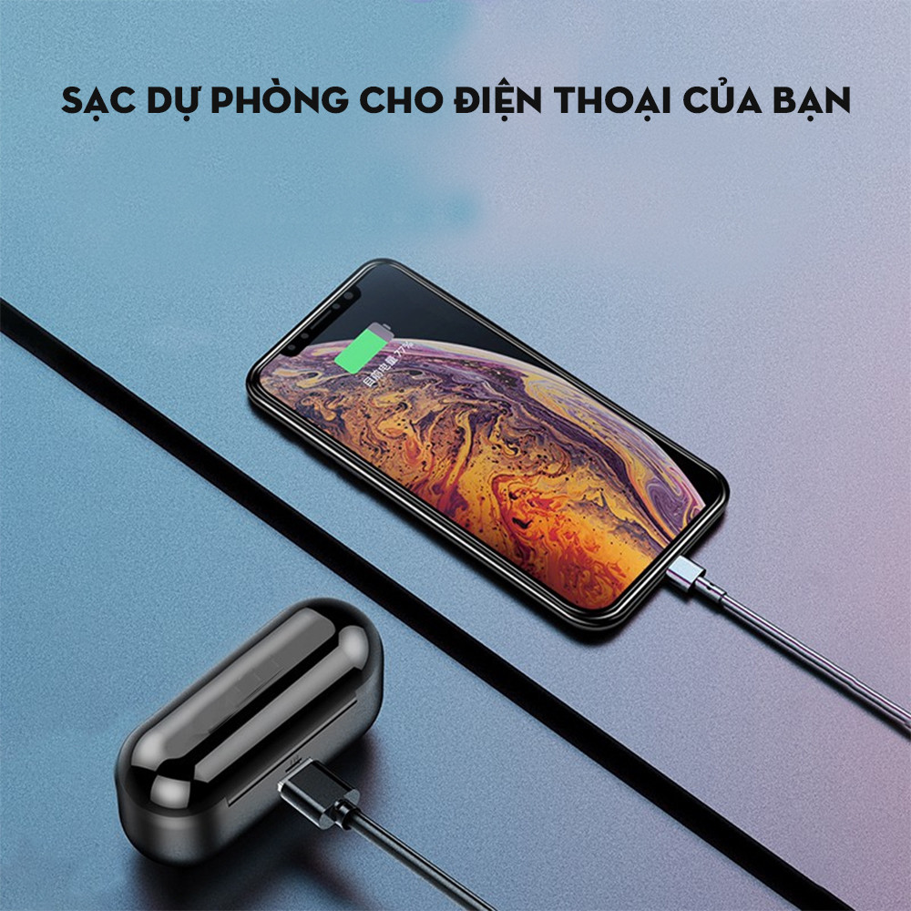 Tai nghe TWS Bluetooth Không Dây  5.0 F9 Mini kèm Hộp sạc kiêm Sạc dự phòng