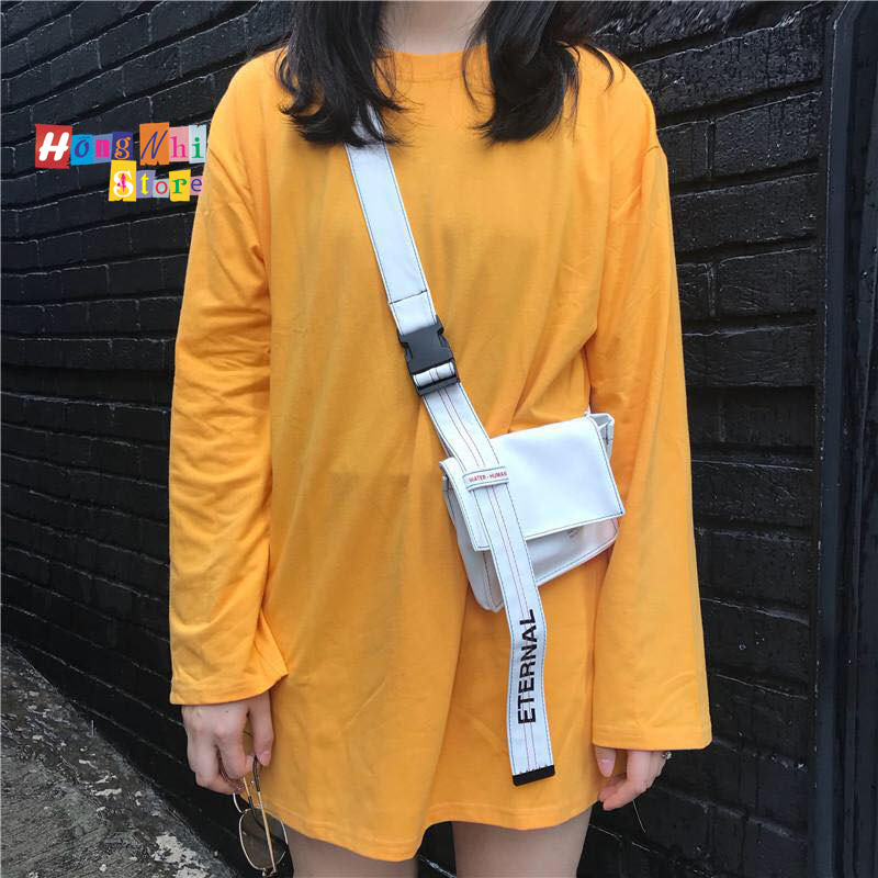 Áo Thun Tay Dài Trơn Dáng Rộng Màu Vàng Long Tee Unisex - MM