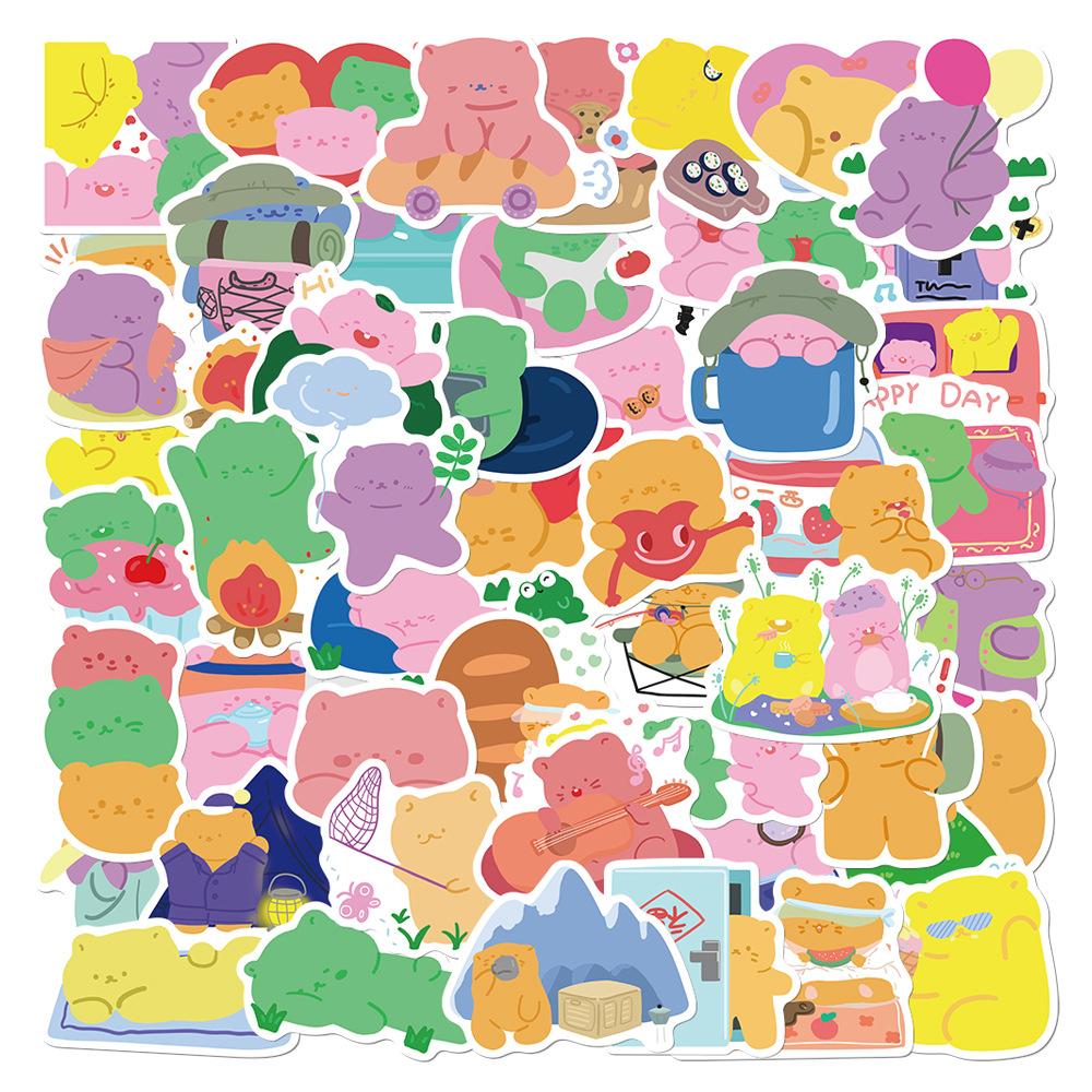 Sticker GẤU gummy bear hoạt hình cute trang trí mũ bảo hiểm,guitar,ukulele,điện thoại,sổ tay,laptop