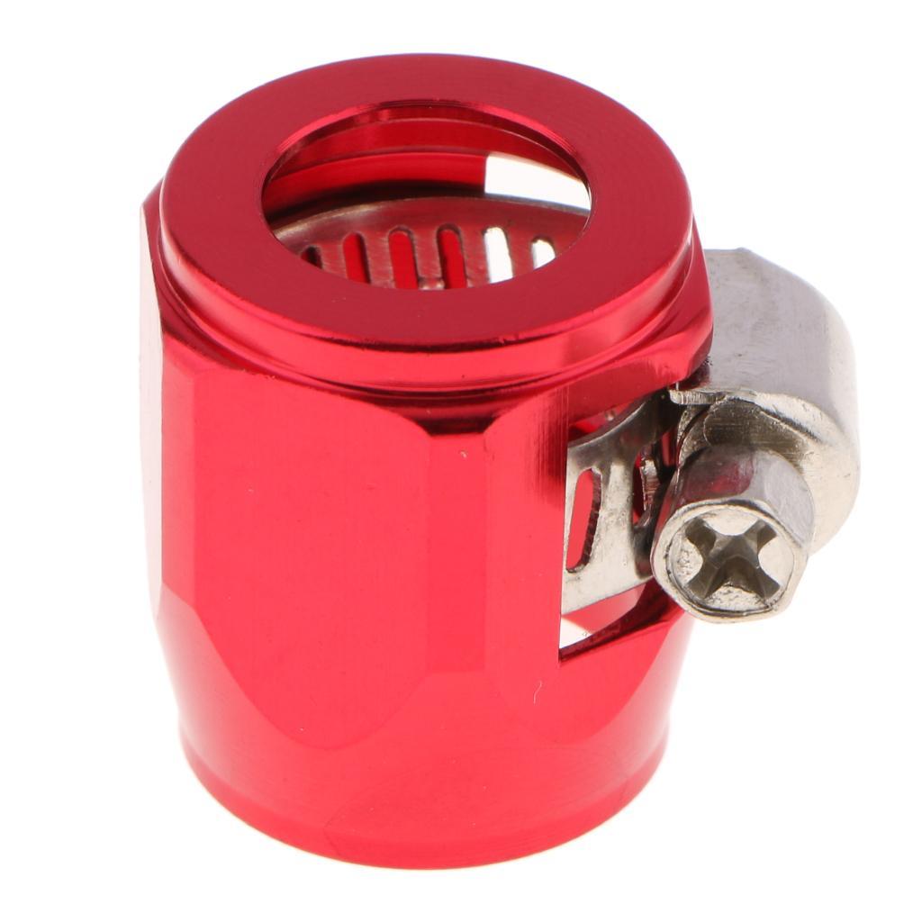 Aluminum Auto Car AN8 Hose End Finisher Fuel Oil Water Pipe Clip Clamp Red