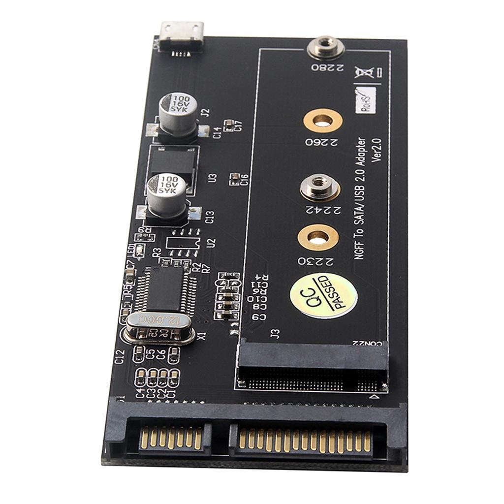 M.2 NGFF to SATA Converter Card For 2230/2242/2260/2280mm M.2 SSD Hard Drive