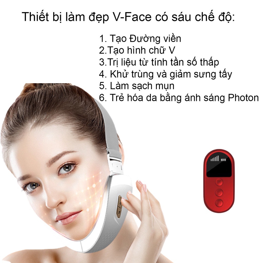 Máy Nâng Cơ Mặt Massage H1031 , Xóa Nọng Cằm , Định Hình Khuôn Mặt Cằm VLine , Thon Gọn , Hiệu Quả  , 4 Chế Độ