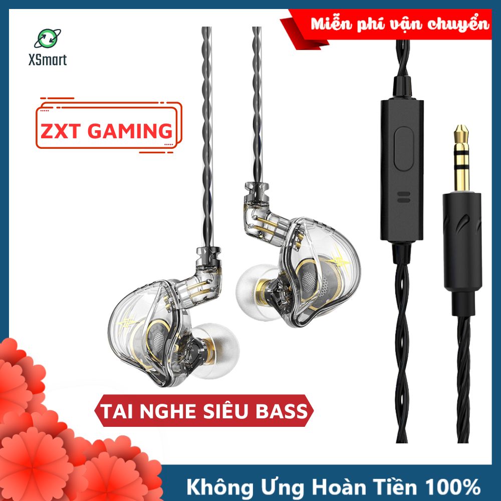 Tai Nghe Nhét Tai Chống Ồn Gaming QKZ ZXT NEW 2023 VIP BASS Âm Thanh Cực Chất-Hàng Chính Hãng