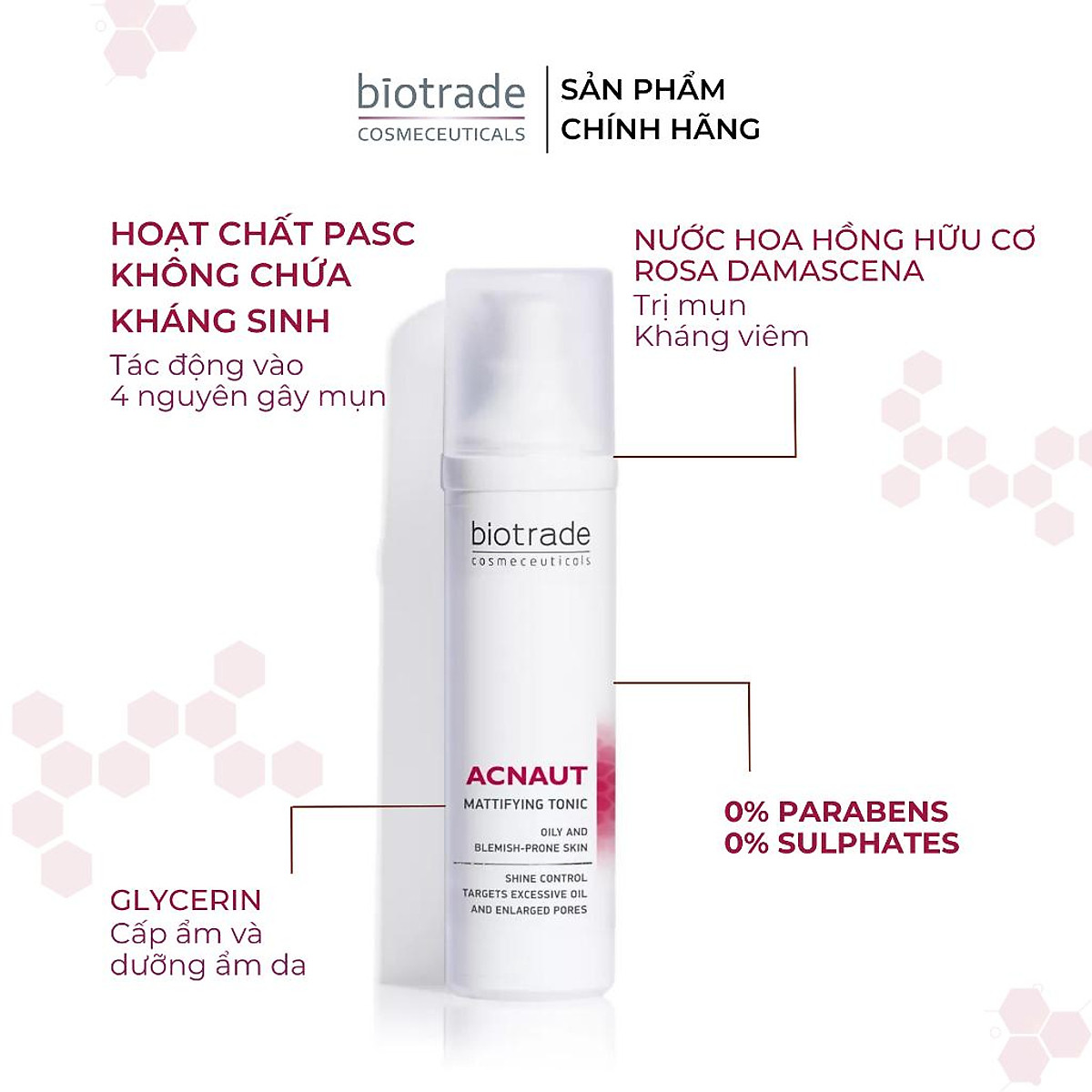 Nước Hoa Hồng Kiểm Soát Mụn Bio tra de Acnaut Mattifying Tonic - 60ml