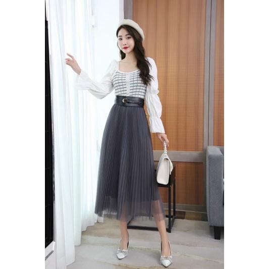 Chân váy công chúa xoè xếp ly