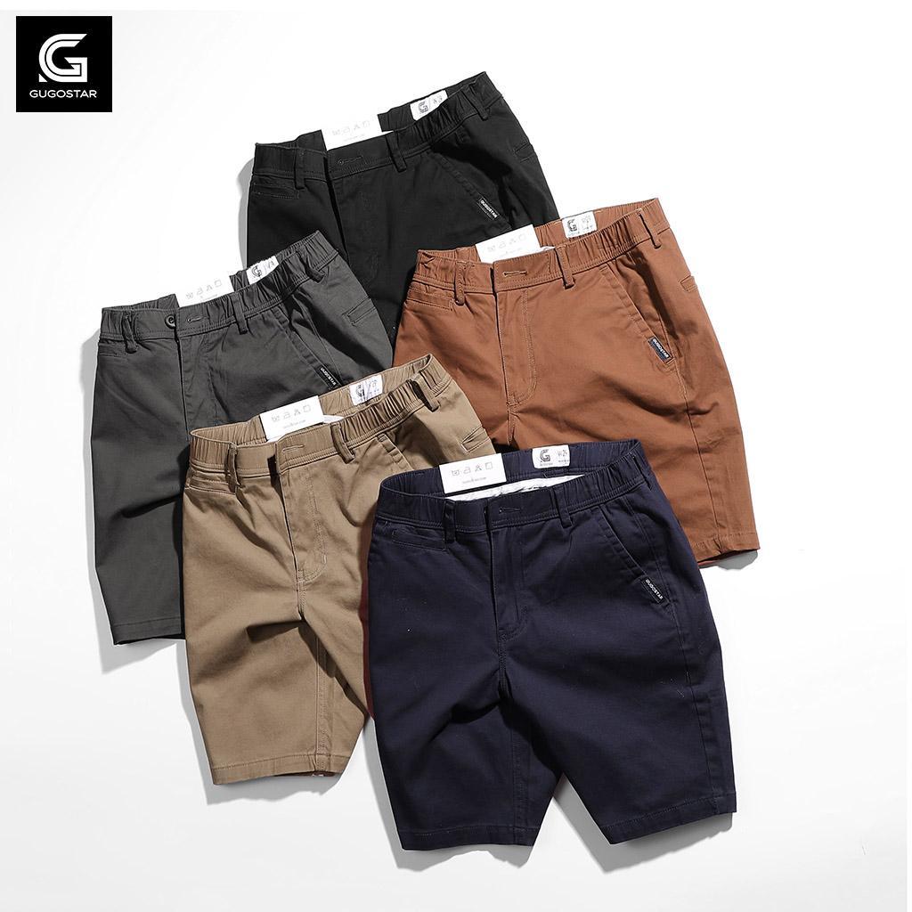 Quần Short Nam Lưng Thun SIMPLE G65 Gugostar, Vải Kaki Cao Cấp, Màu Trơn Dễ Phối