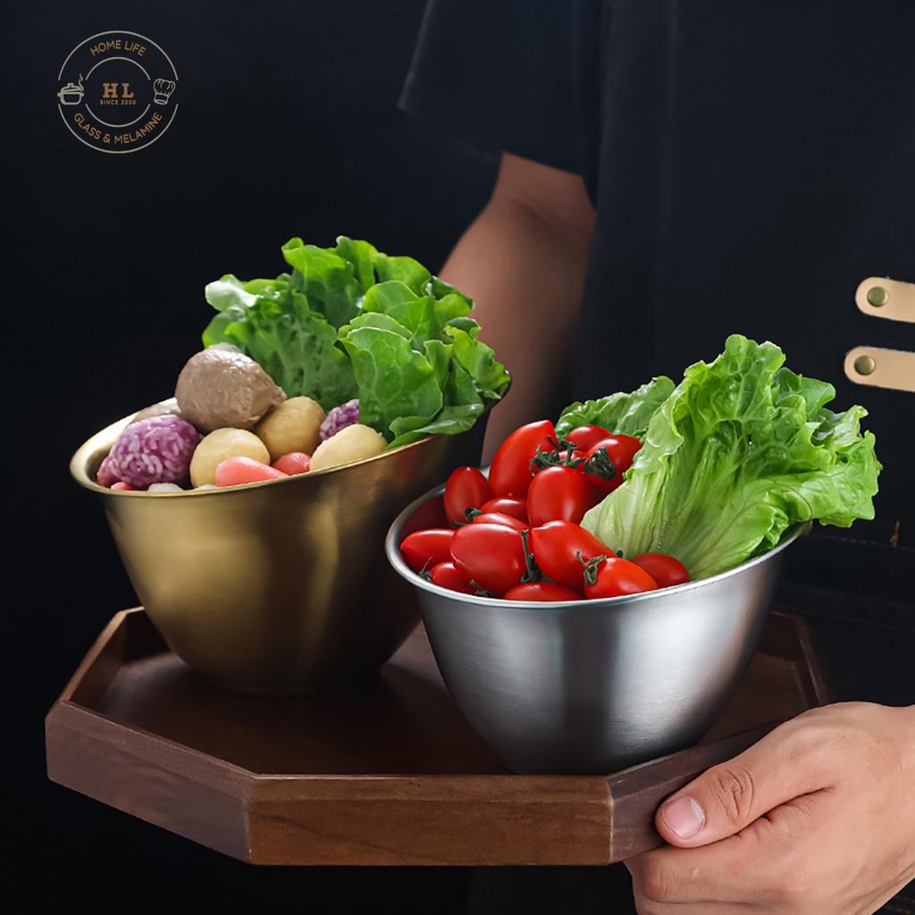 BÁT - TÔ SUS304 DÁNG LOE | Tô Decor Inox không ăn mòn chuyên dụng đựng Salat - Món Trộn - Lẩu Hàn Quốc