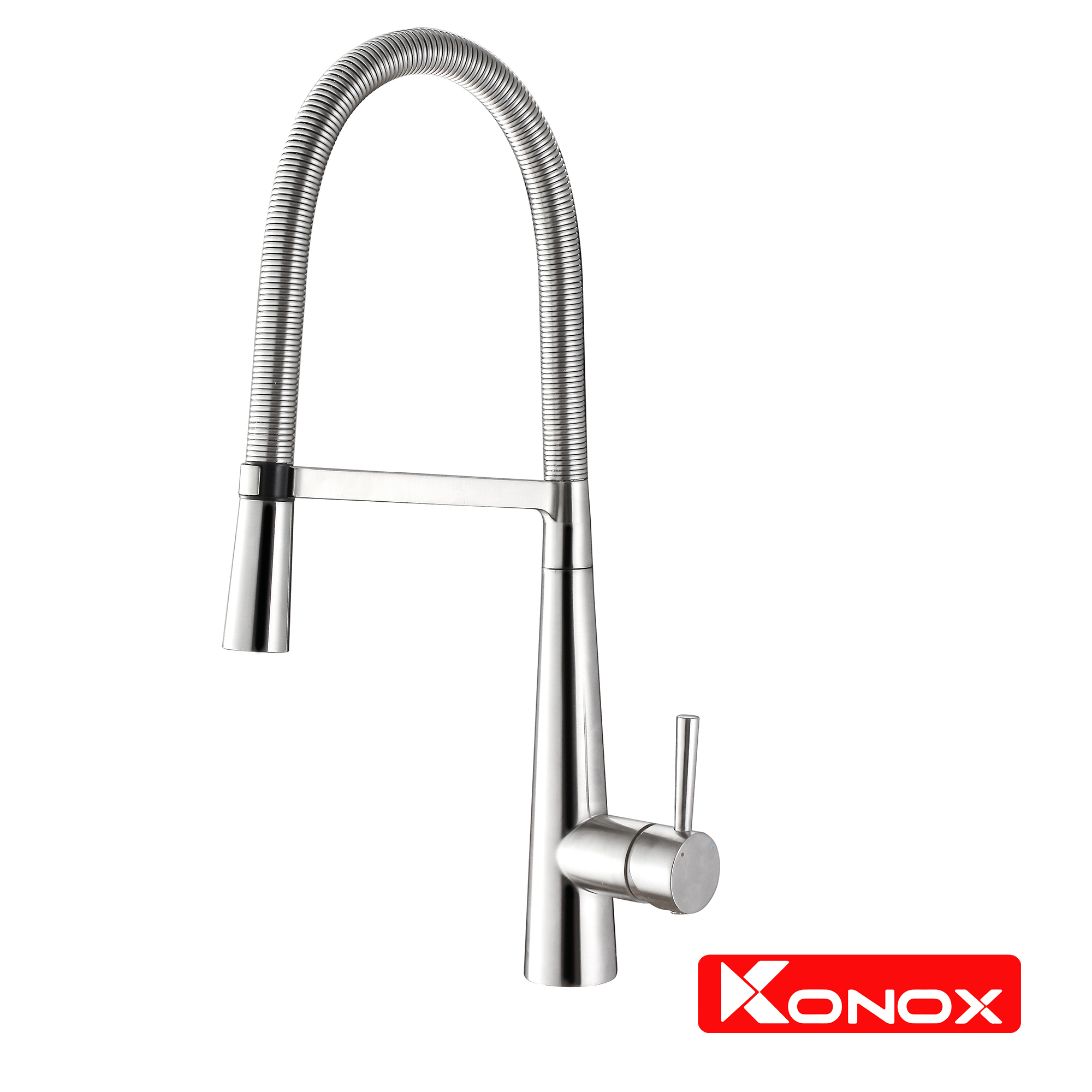 Vòi rửa bát thân mềm Konox, Model KN1909, Inox 304AISI tiêu chuẩn châu Âu, mạ PVD 5 lớp sáng bóng, Hàng chính hãng