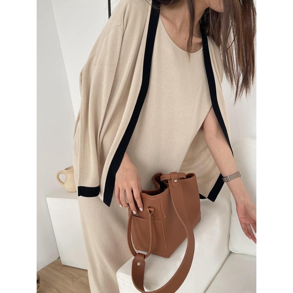 Set váy áo cardigan len mỏng Hàn Quốc