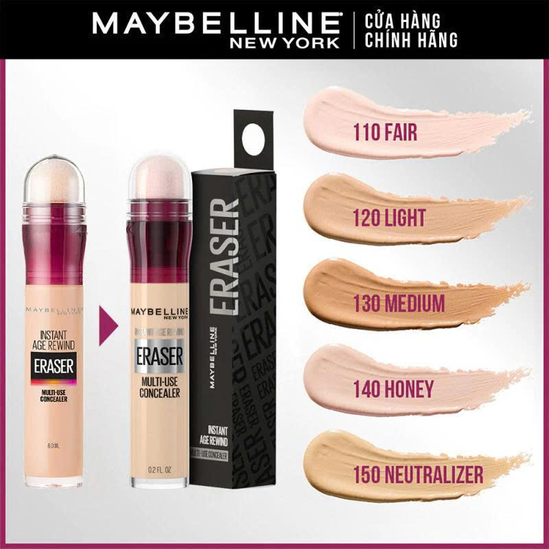 Bút Cushion Che Khuyết Điểm Đa Năng Instant Age Rewind Eraser Multi-use Concealer Maybelline New York 6ml