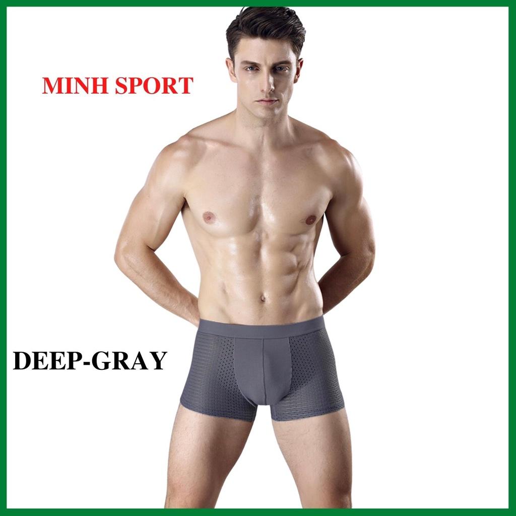 Quần lót nam boxer cao cấp, quần sịp đùi nam thông hơi, co giãn 4 chiều VIEKUCOOL hộp 4 chiếc