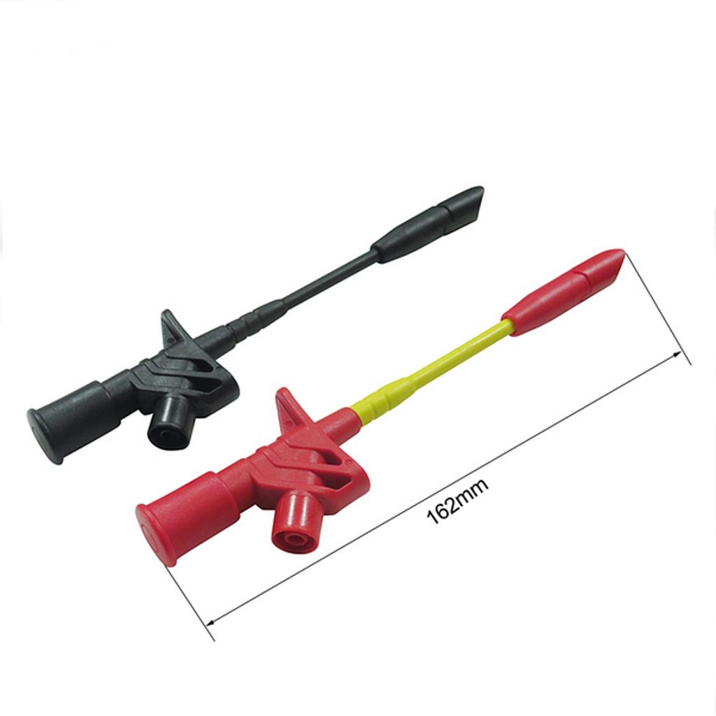 2x Insulated Quick Piercing Test Clips Multimeter Test Probe Spring Load