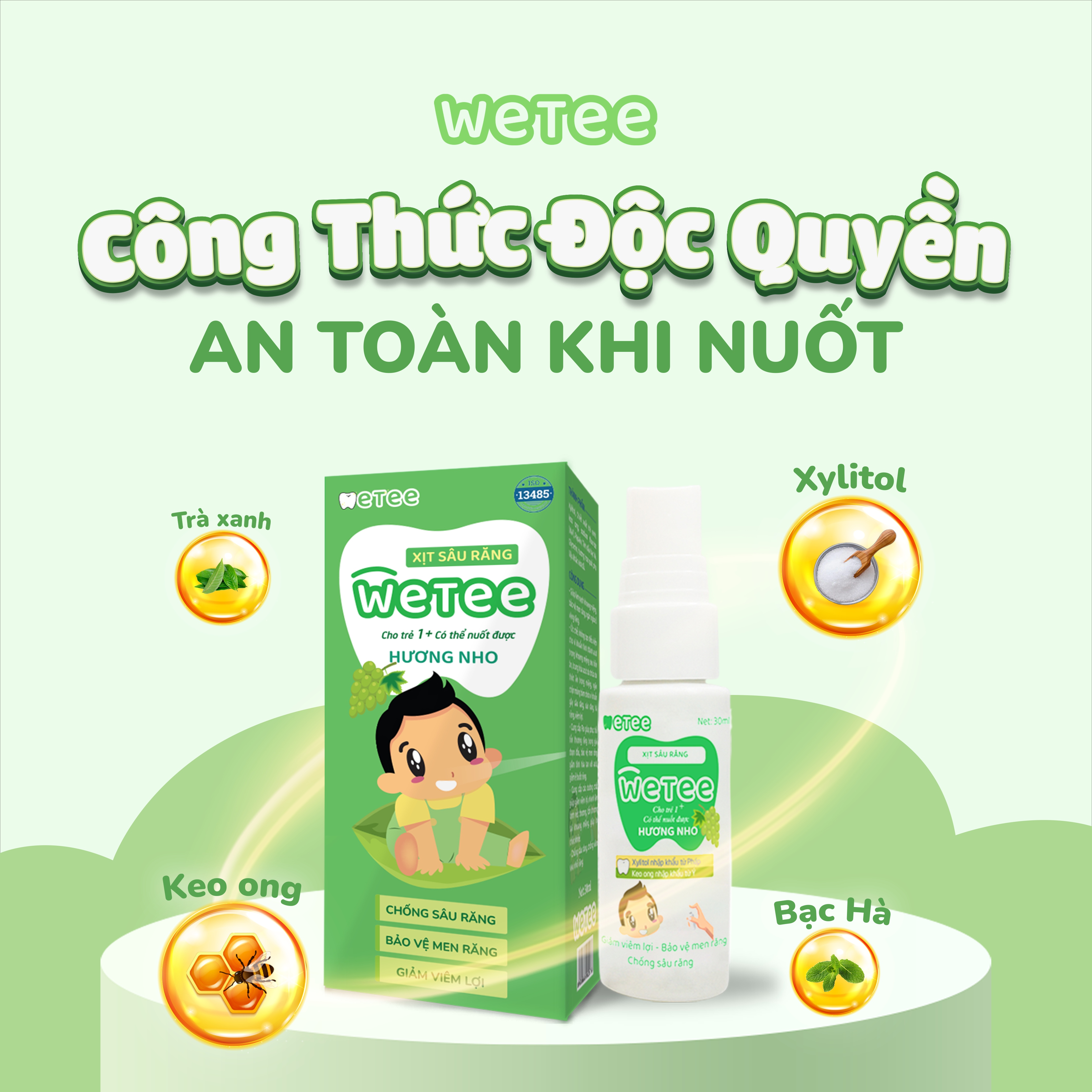 Xịt Răng Miệng Chống Sâu Răng Sún Răng Cho bé WETEE 30ml