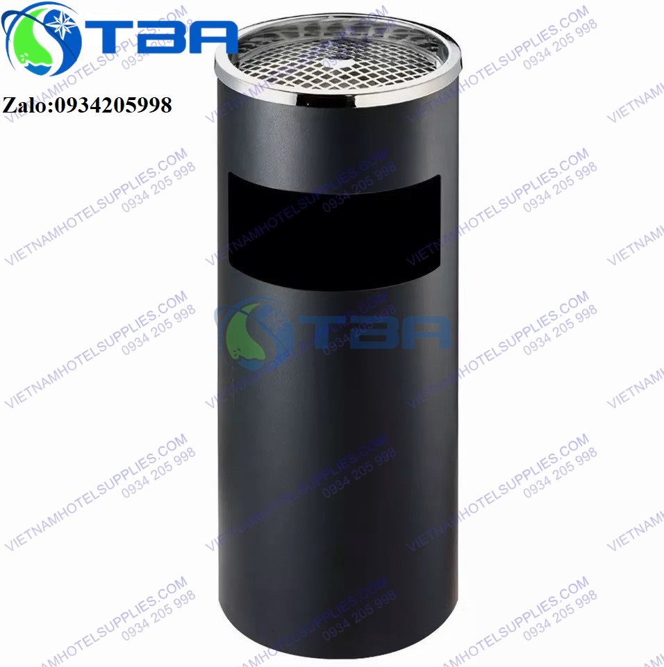 Thùng rác gạt tàn màu đen nhập khẩu cao cấp