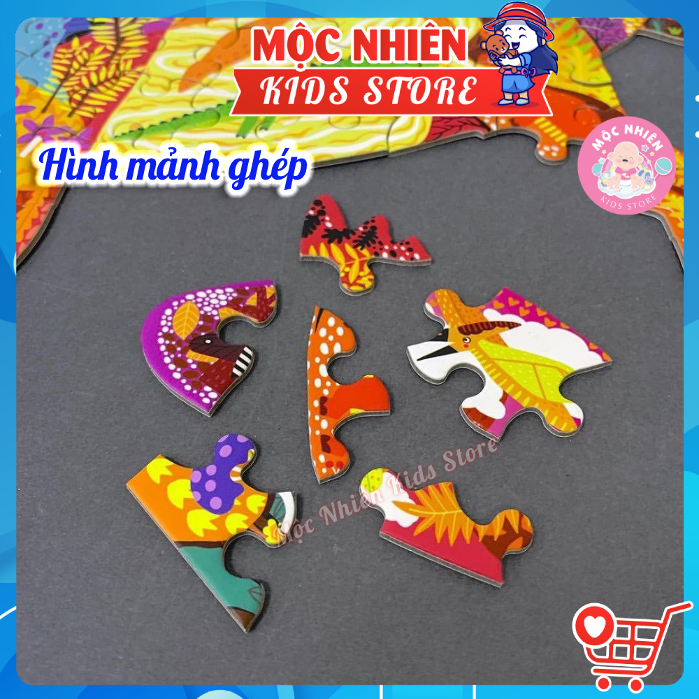 Bộ tranh xếp hình ghép hình puzzle Mideer 280 mảnh ghép 04 chủ đề - Thế giới khủng long - Vỏ sò cá heo - Voi khổng lồ và Tê giác