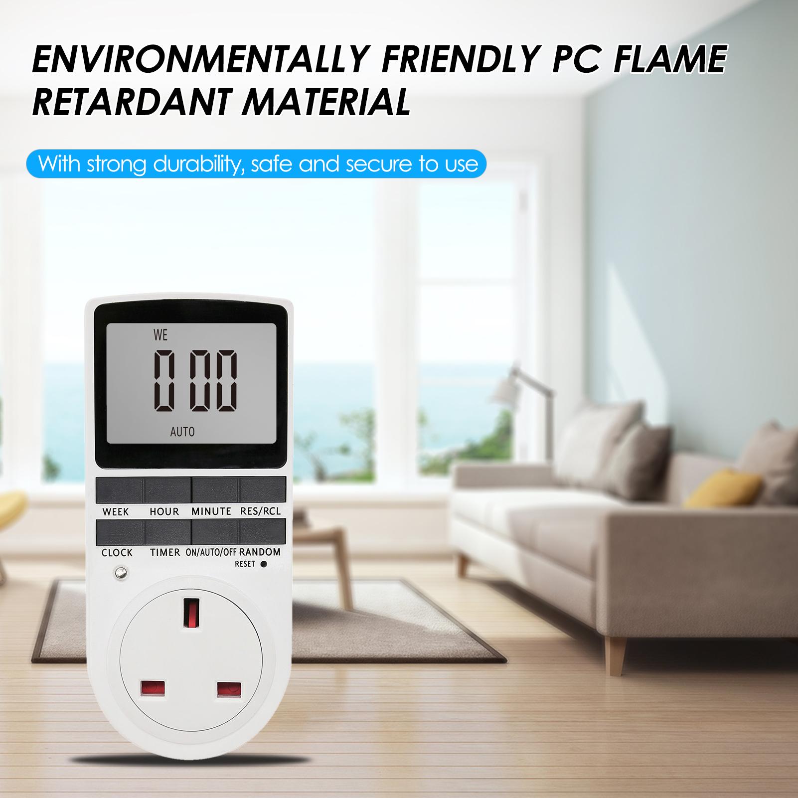 Digital Timer Switch Socket Digital Electronic Timer Switch LCD Display Plug-in Programmable Time Switch Energy Saving Intelligent Electronic Timing Socket