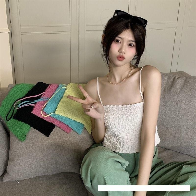 Áo Bra 2 dây dáng Lửng CROPTOP NHÚN có đệm mút liền áo,cogiãn, nhiều màu lựa chọn cho Nữ Women Thun Nhung Dáng Ngắn