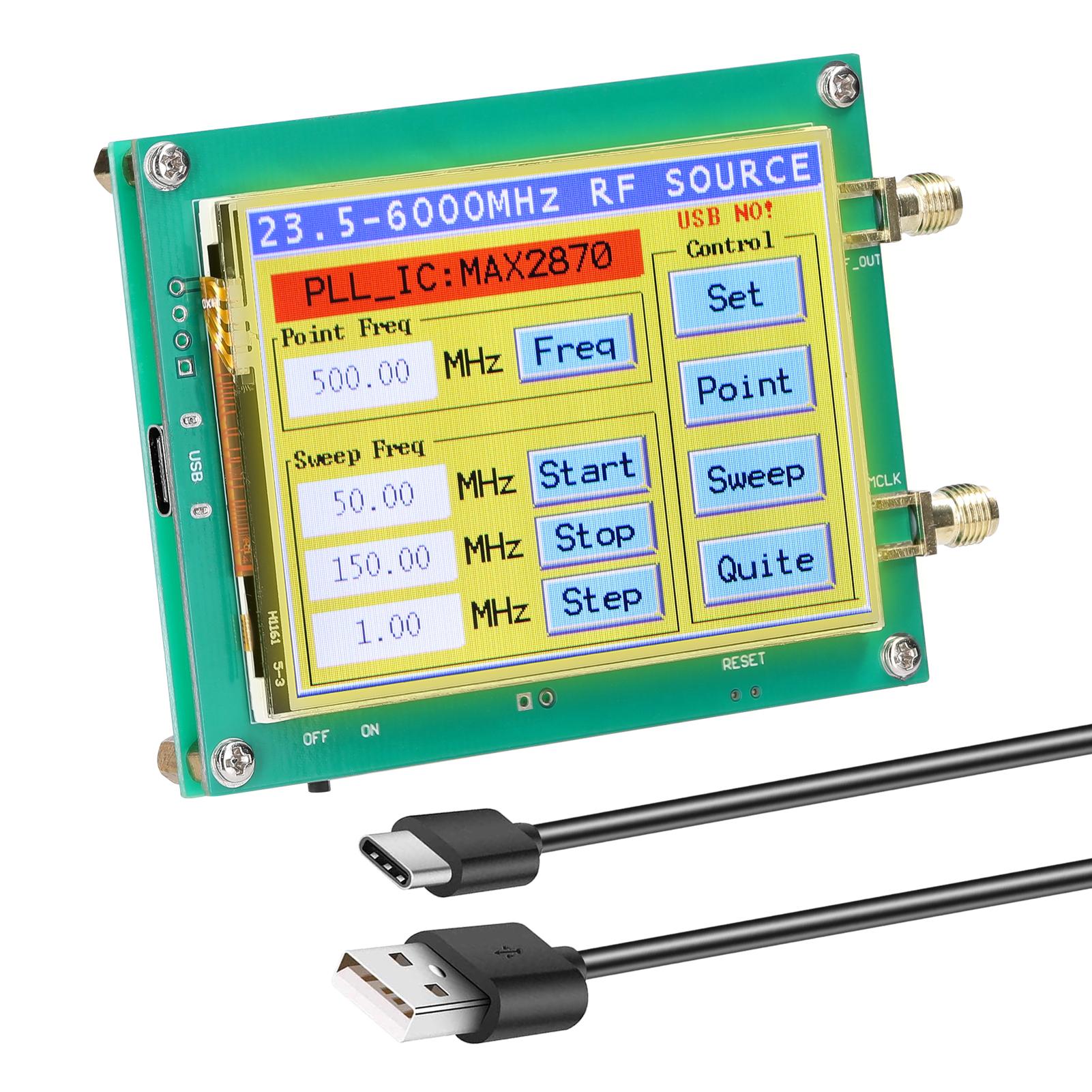 23.5-6000MHz Signal Generator 0.5PPM Low Noise Signal Source Touchable Screen PC Software Control