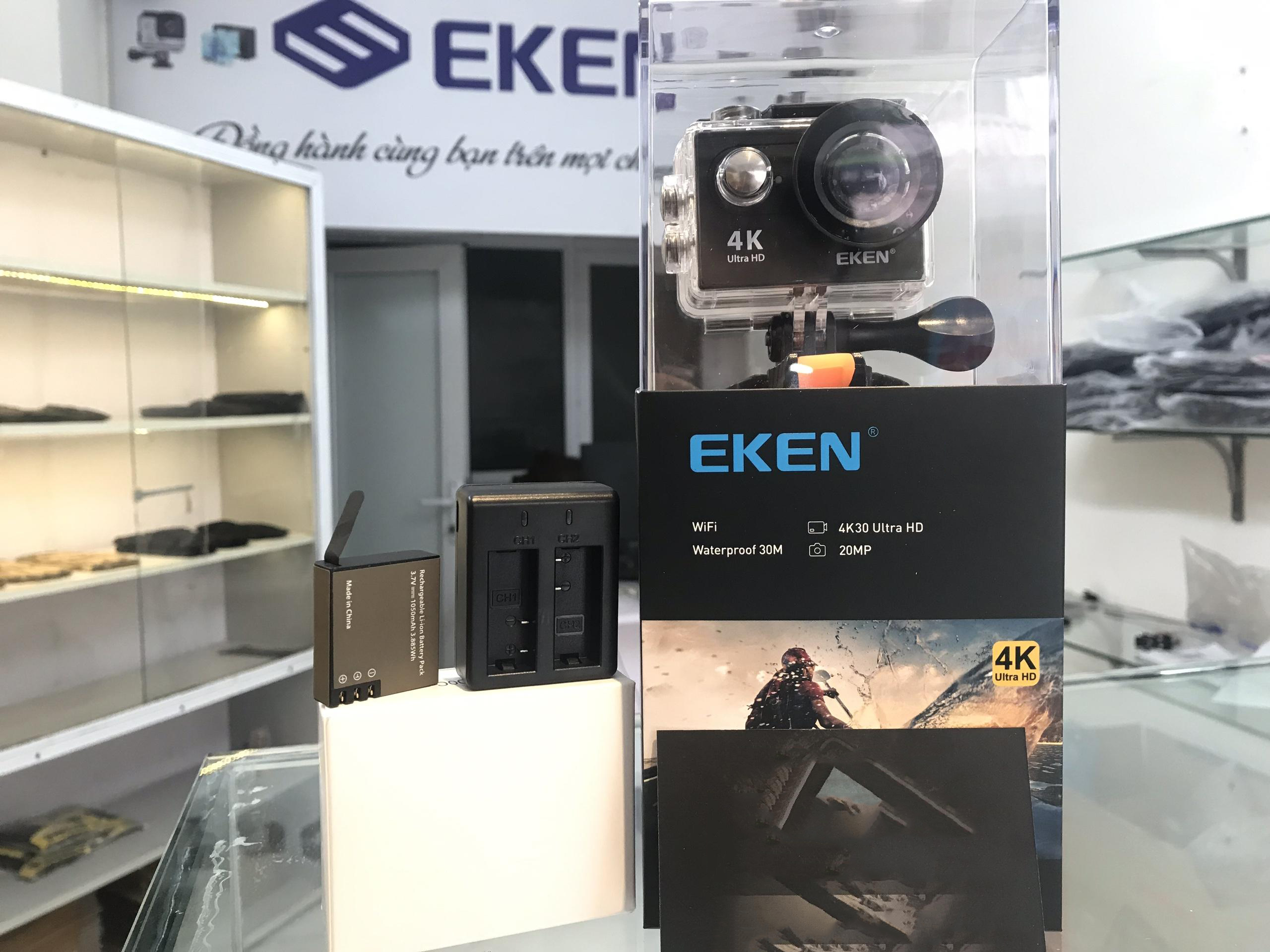 Camera hành trình sports Eken HR9 Ultra HD Wifi quay video 4K tặng đầy đủ bộ phụ kiện lắp đặt trên cả ô tô xe máy - Hàng nhập khẩu nguyên bộ