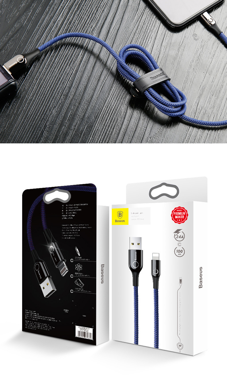 Cáp sạc tự ngắt cho iphone chính hãng baseus
