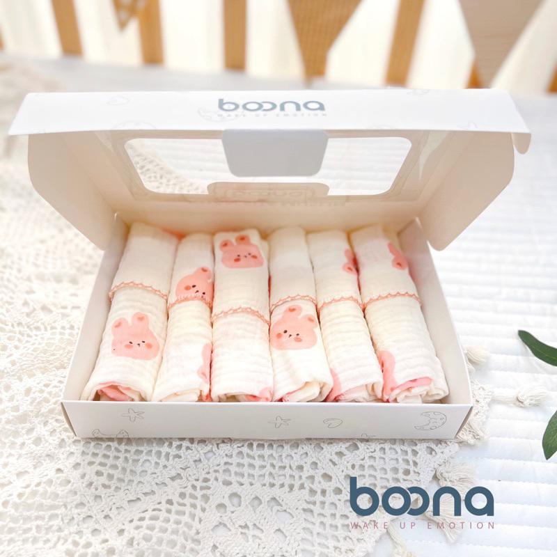 [1 Cái] Khăn sữa Boona vải xô muslin 2 lớp cao cấp mềm mịn cho bé KT 30*30cm - Khủng Long