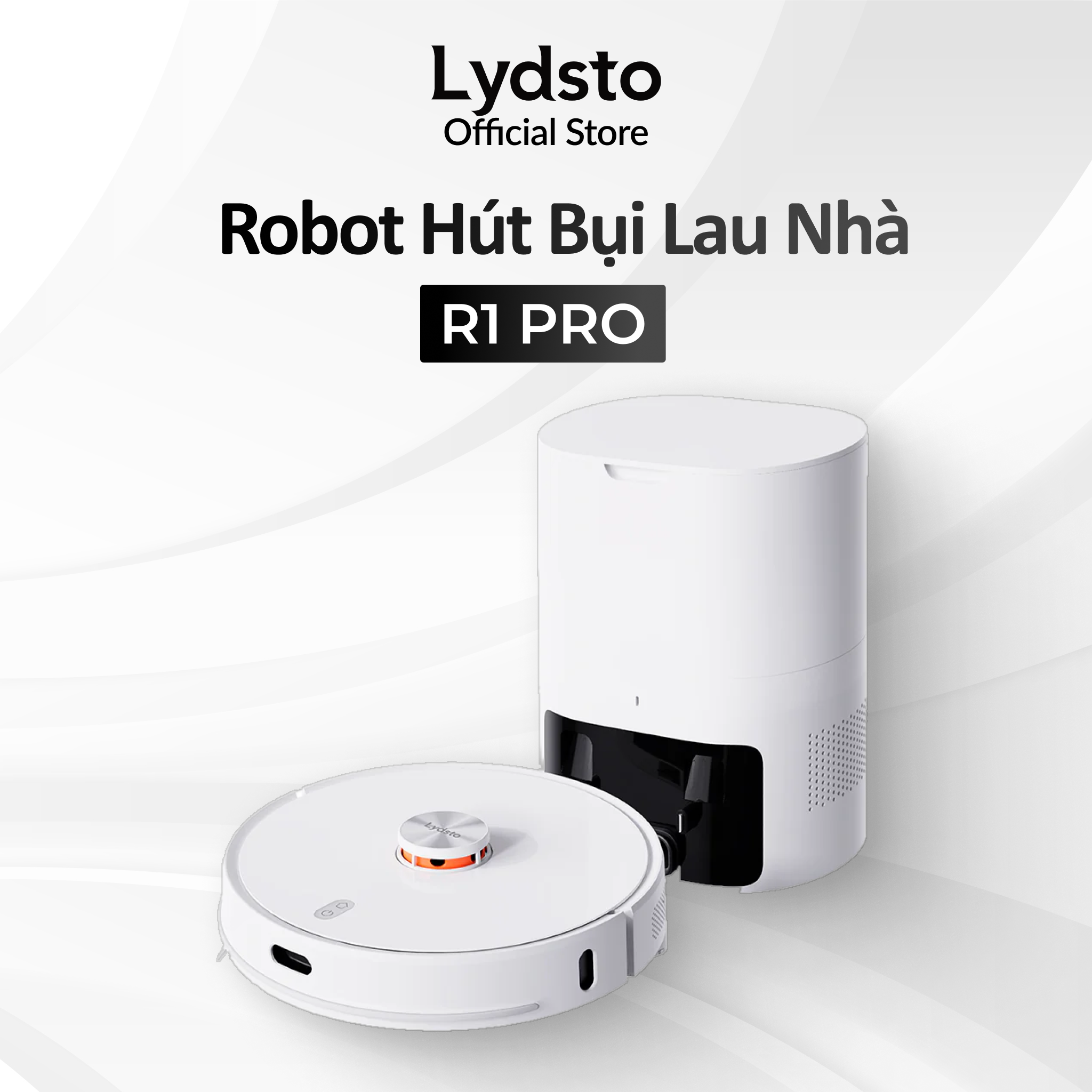 Robot hút bụi Lydsto R1 PRO thông minh có định vị bằng hệ thống cảm biến LDS - Hàng chính hãng