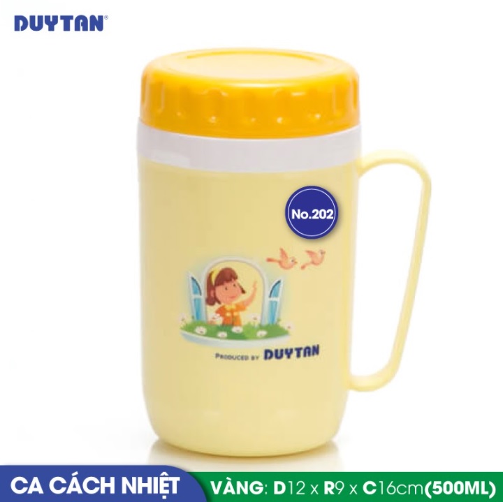 Ca cách nhiệt nhựa Duy Tân 500ml (12 x 9 x 16 cm) - 32024 - Giao màu ngẫu nhiên - Hàng chính hãng