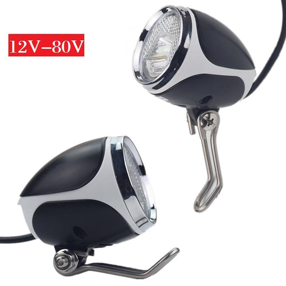Đèn trước xe đạp điện 12-80V có còi cho Kugoo Electric Kick Scooter Xe đạp điện Đèn pha Led Phụ kiện đi xe đạp Màu sắc: Trắng