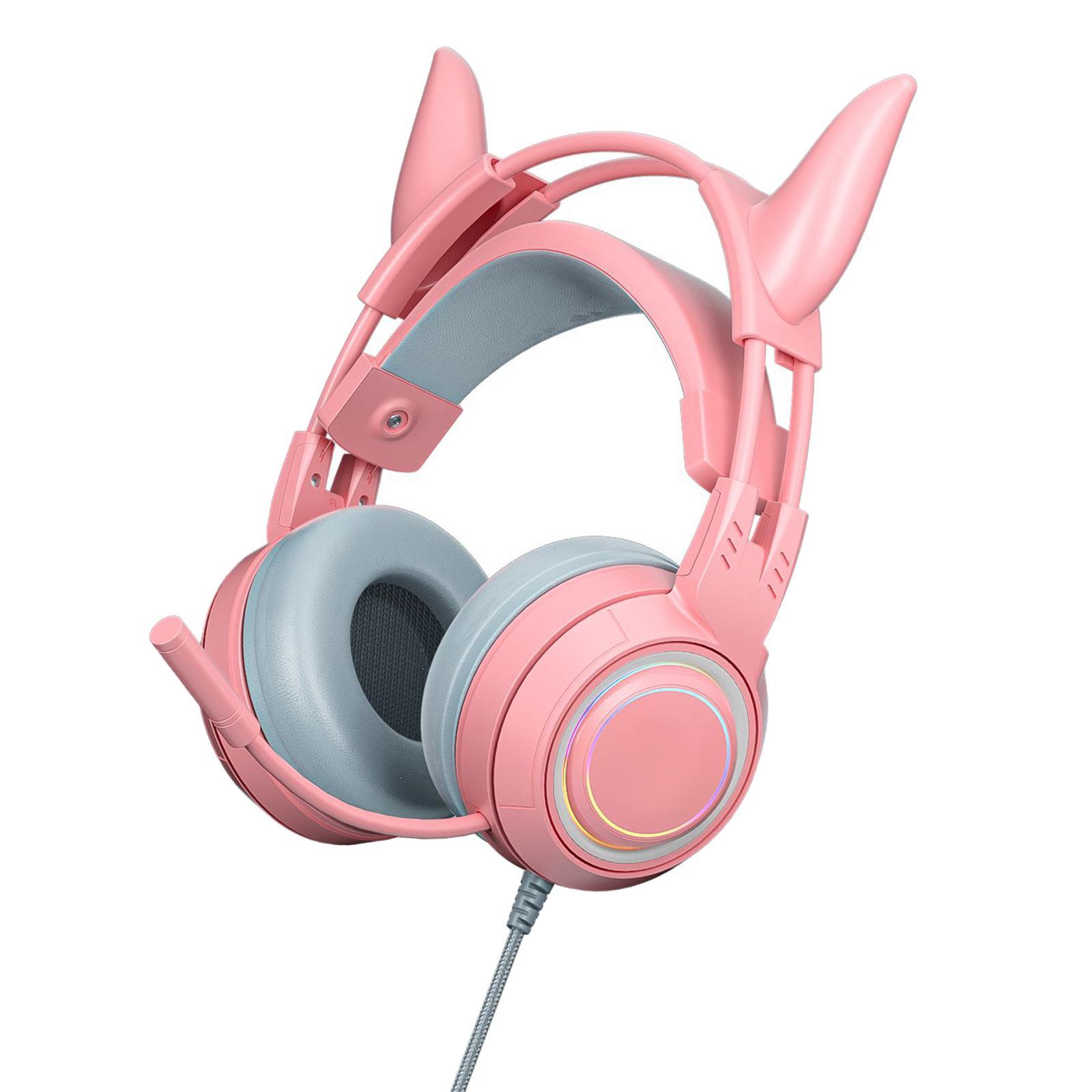 Wired Gaming Headset, Lighting with Ear Headphones for Laptop Desktop