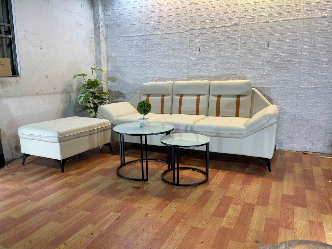 Sofa băng 2m kèm đôn nệm Juno sofa HLMCT màu lựa chọn kèm bàn như hình