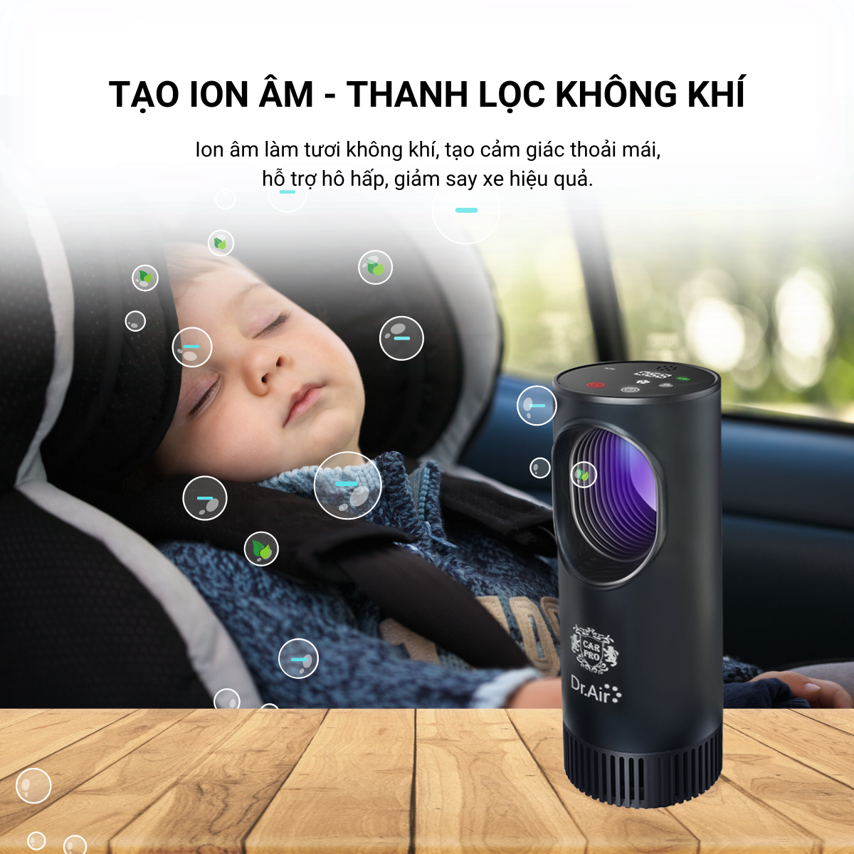 Máy lọc không khí ô tô HSVN Dr.Air Car Pro - Hàng chính hãng