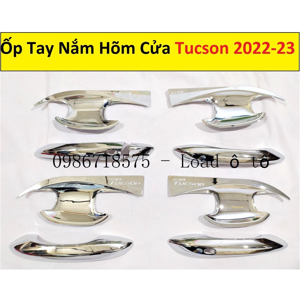 Bộ Ốp Tay Hõm Cửa, Ốp Nắp Xăng Xe Huyndai Tucson 2022-2023 Mẫu Nhựa ABS Mạ Crom Sáng Bóng