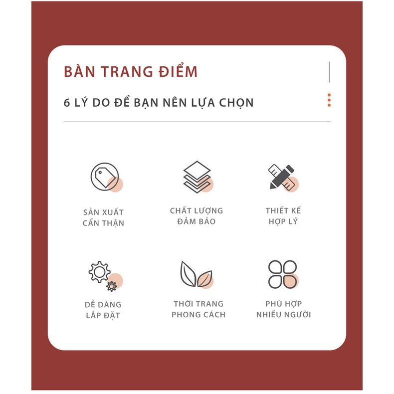 Bàn trang điểm có gương, Bàn phấn có đèn led