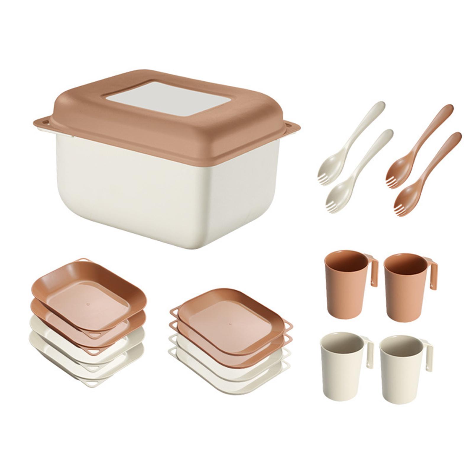 Wheat Straw Dinnerware Sets Box Outdoor Cutlery Set for Party Kitchen Picnic